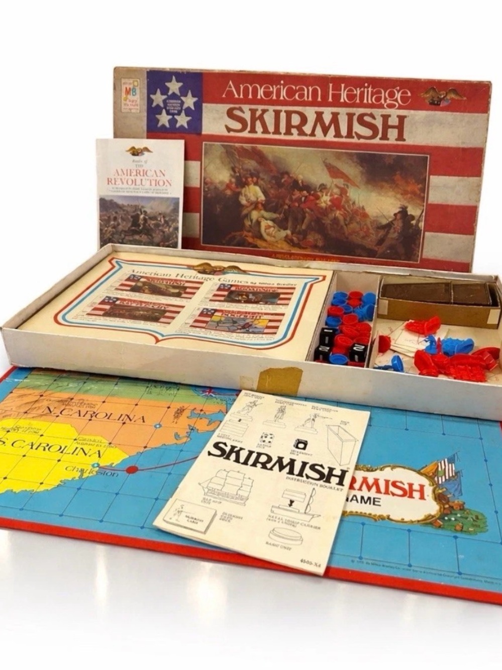 Vintage 1975 Milton Bradley American Heritage Skirmish Board Game MB 4505
